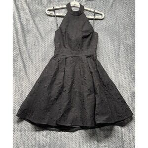 BCBGMaxAzria Black Lace Halter Dress